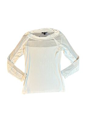 Anatomie White Long Sleeve Mesh-Inset Tee S